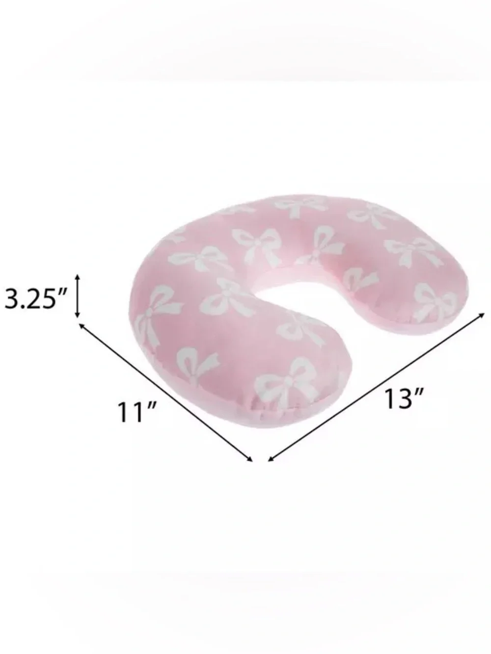 Pink & White Bow Travel Neck Pillow